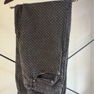 Rag & Bone Logan Mid-Rise Wide Leg Unisex Indigo Tweed Jeans Size 33